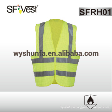 Astm f1506 flammwidrige Weste reflektierende Sicherheit Kleidung Sicherheit Arbeitskleidung 98% Polyester FR behandelt 2% Kohlenstoff